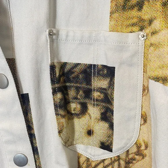 Urban Outfitters Cream Twill Shirt with Brushed Logo Tag - Picture 5 of 12